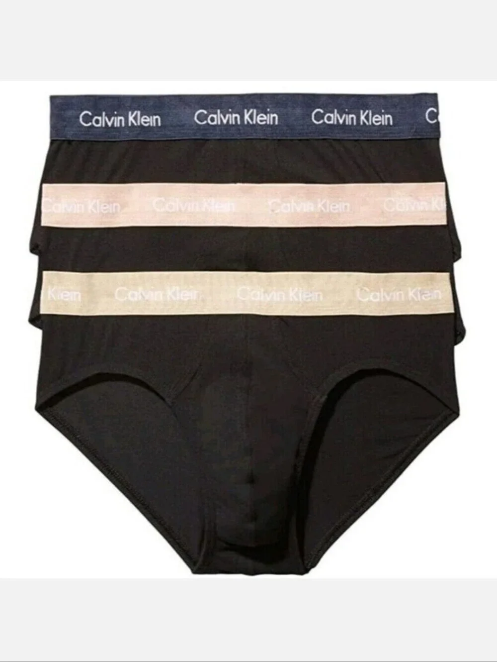 3 Calvin Klein Men's Underwear Cotton Stretch 3-Pack Hip Brief, Black XXL